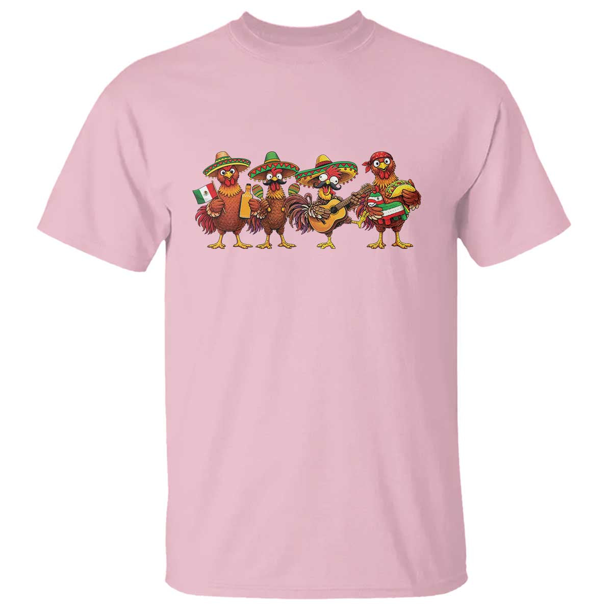 Funny Cinco De Mayo Chicken Squad T Shirt Mexican Party Celebration Gift TS12 Light Pink Print Your Wear