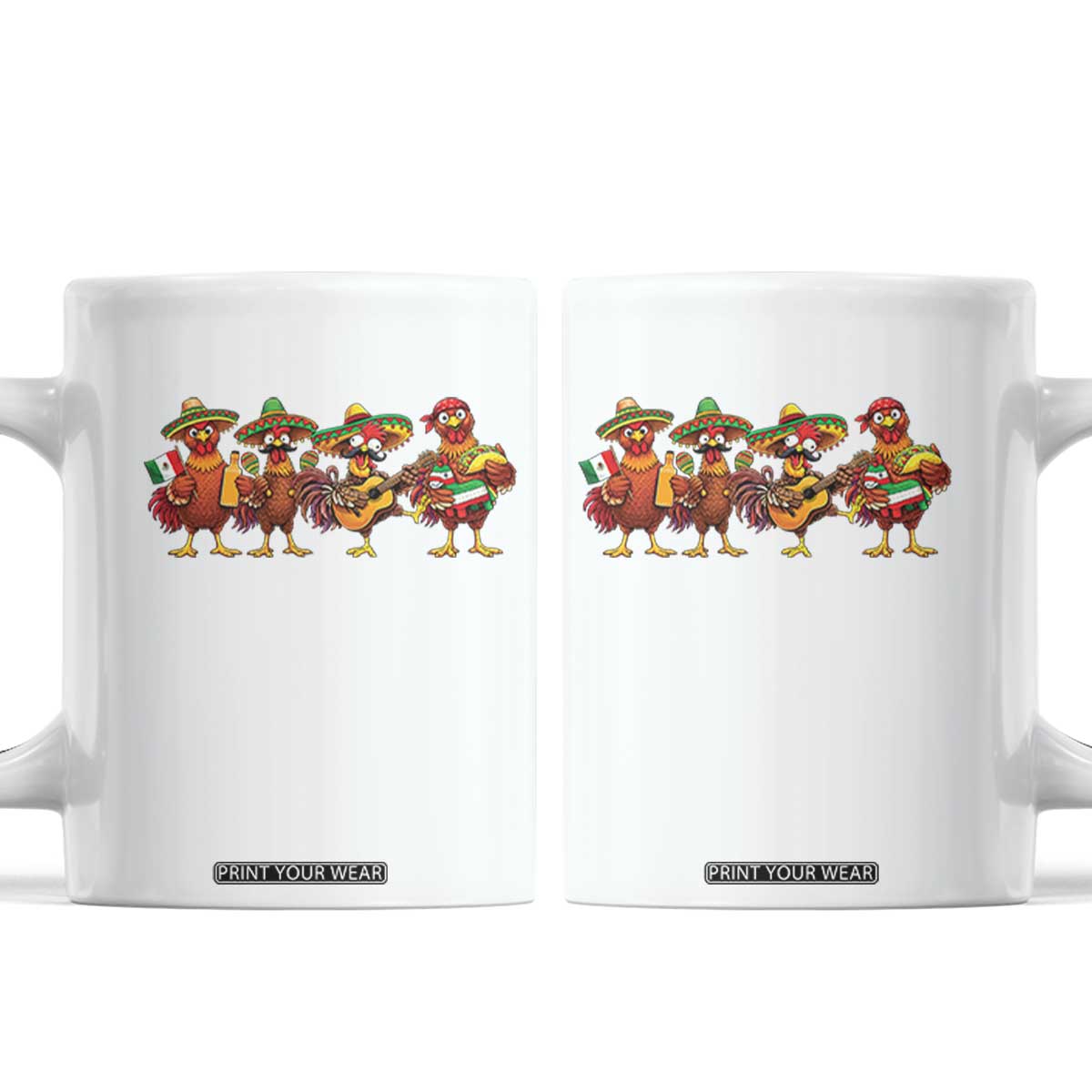 Funny Cinco De Mayo Chicken Squad Coffee Mug Mexican Party Celebration Gift TS12 White Print Your Wear