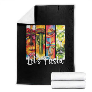 Lets Fiesta Throw Blanket Funny Cinco De Mayo Party Celebration TS12 Black Print Your Wear