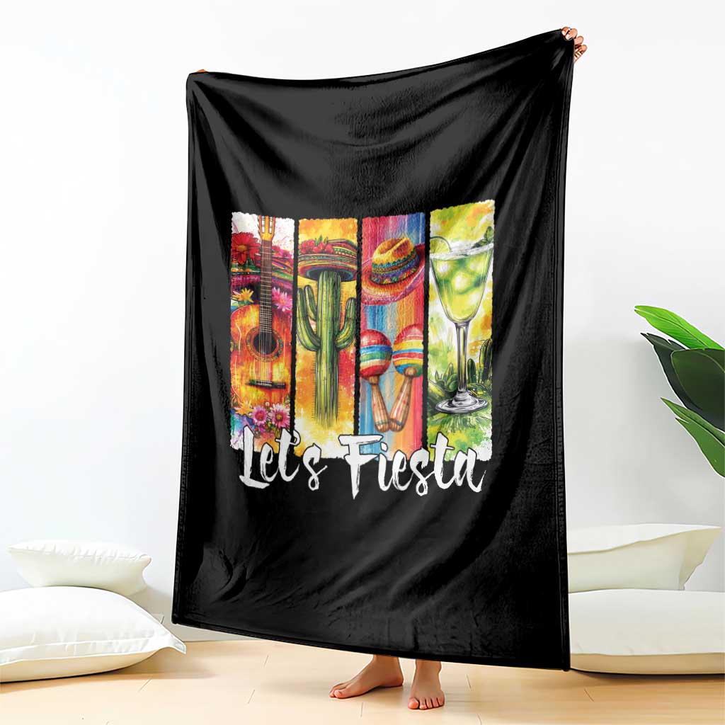 Lets Fiesta Throw Blanket Funny Cinco De Mayo Party Celebration TS12 Print Your Wear