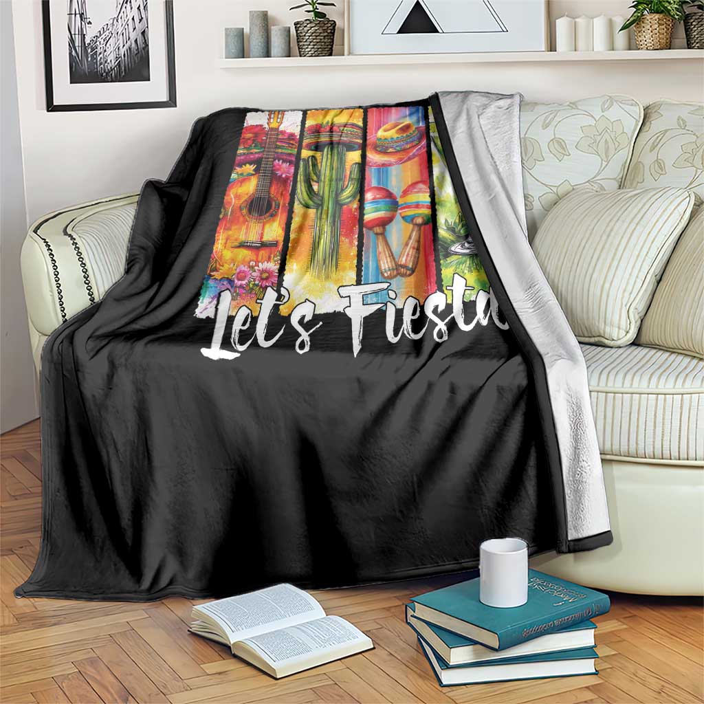 Lets Fiesta Throw Blanket Funny Cinco De Mayo Party Celebration TS12 Print Your Wear