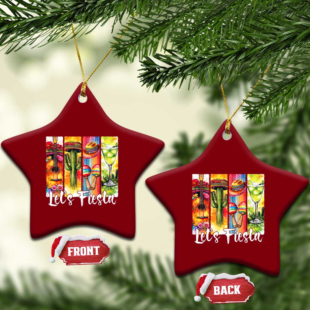 Lets Fiesta Ceramic Ornament Funny Cinco De Mayo Party Celebration TS12 Print Your Wear