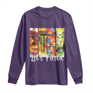 Lets Fiesta Long Sleeve Shirt Funny Cinco De Mayo Party Celebration TS12 Purple Print Your Wear