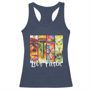 Lets Fiesta Racerback Tank Top Funny Cinco De Mayo Party Celebration TS12 Navy Print Your Wear