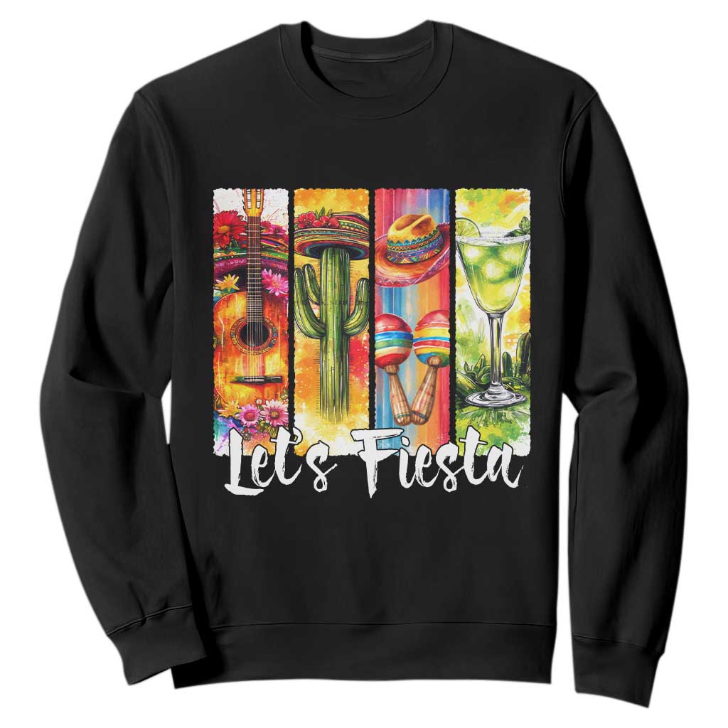 Lets Fiesta Sweatshirt Funny Cinco De Mayo Party Celebration TS12 Black Print Your Wear