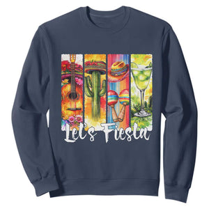 Lets Fiesta Sweatshirt Funny Cinco De Mayo Party Celebration TS12 Navy Print Your Wear