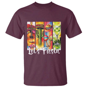 Lets Fiesta T Shirt Funny Cinco De Mayo Party Celebration TS12 Maroon Print Your Wear