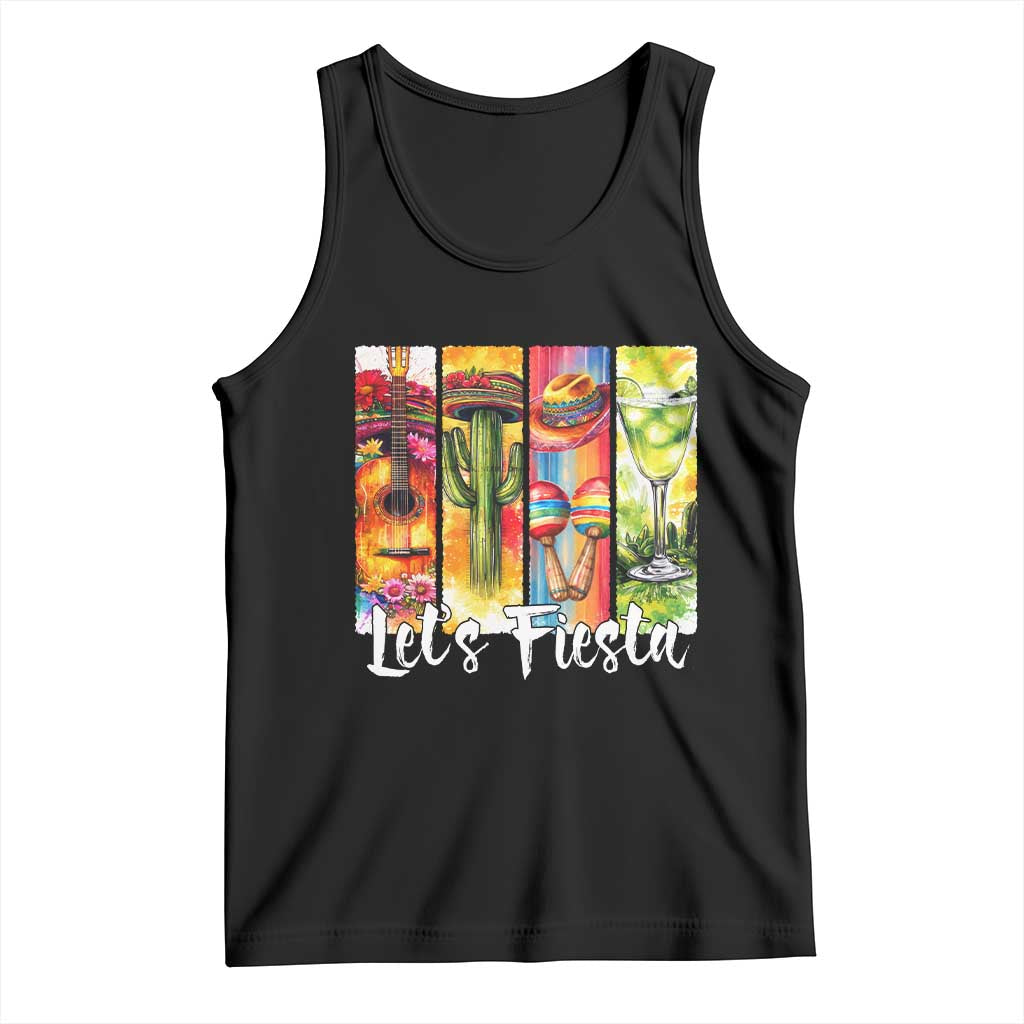 Lets Fiesta Tank Top Funny Cinco De Mayo Party Celebration TS12 Black Print Your Wear
