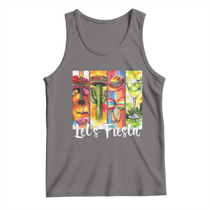 Lets Fiesta Tank Top Funny Cinco De Mayo Party Celebration TS12 Deep Heather Print Your Wear