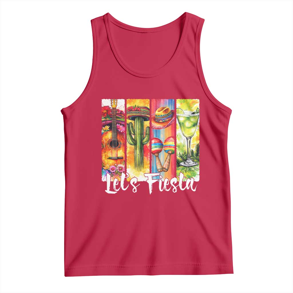 Lets Fiesta Tank Top Funny Cinco De Mayo Party Celebration TS12 Red Print Your Wear