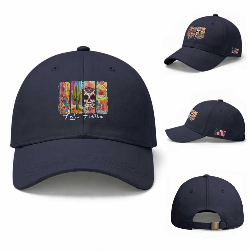 Cinco De Mayo Lets Fiest Baseball Cap Funny Mexican Party Gift TS12 Baseball Cap Universal Fit Navy Print Your Wear