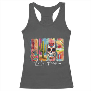 Cinco De Mayo Lets Fiest Racerback Tank Top Funny Mexican Party Gift TS12 Dark Heather Print Your Wear