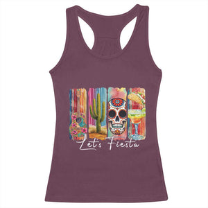 Cinco De Mayo Lets Fiest Racerback Tank Top Funny Mexican Party Gift TS12 Maroon Print Your Wear