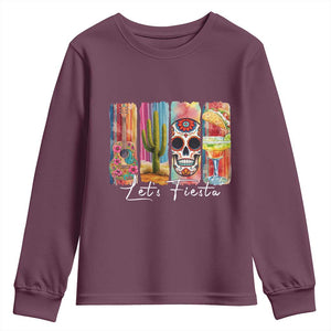 Cinco De Mayo Lets Fiest Youth Sweatshirt Funny Mexican Party Gift TS12 Maroon Print Your Wear