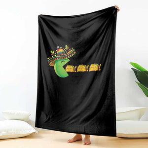 Cinco De Mayo Retro Game Throw Blanket Funny Sombrero Character Chasing Taco Cat TS12 Print Your Wear