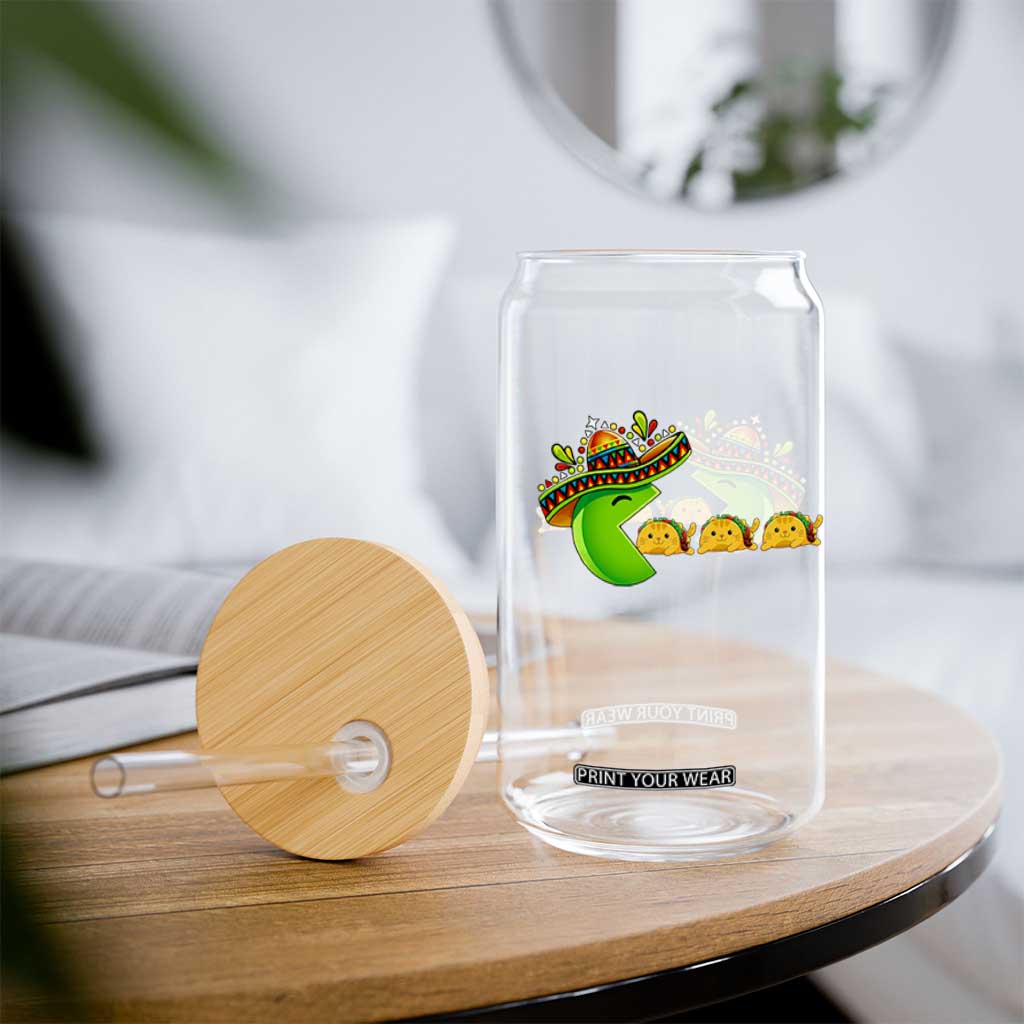 Cinco De Mayo Retro Game Glass Can Funny Sombrero Character Chasing Taco Cat TS12 Print Your Wear