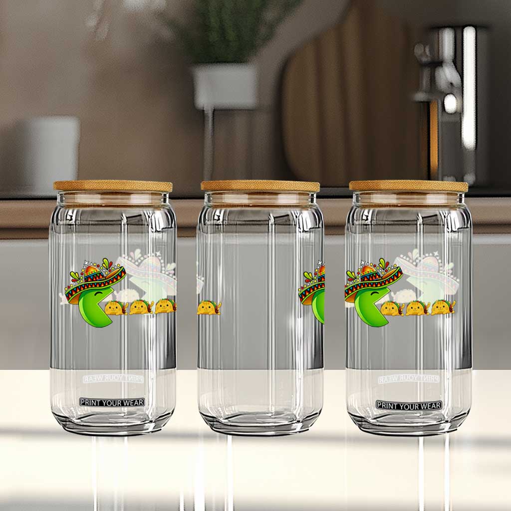 Cinco De Mayo Retro Game Glass Can Funny Sombrero Character Chasing Taco Cat TS12 Print Your Wear