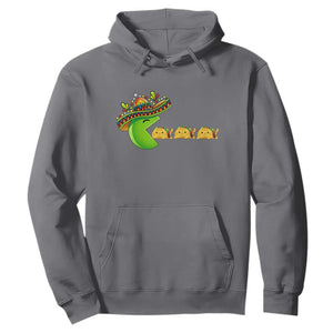 Cinco De Mayo Retro Game Hoodie Funny Sombrero Character Chasing Taco Cat TS12 Charcoal Print Your Wear