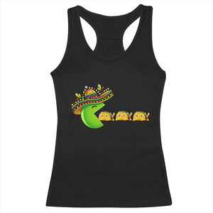 Cinco De Mayo Retro Game Racerback Tank Top Funny Sombrero Character Chasing Taco Cat TS12 Black Print Your Wear