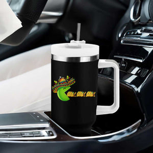 Cinco De Mayo Retro Game Tumbler With Handle Funny Sombrero Character Chasing Taco Cat TS12 Print Your Wear