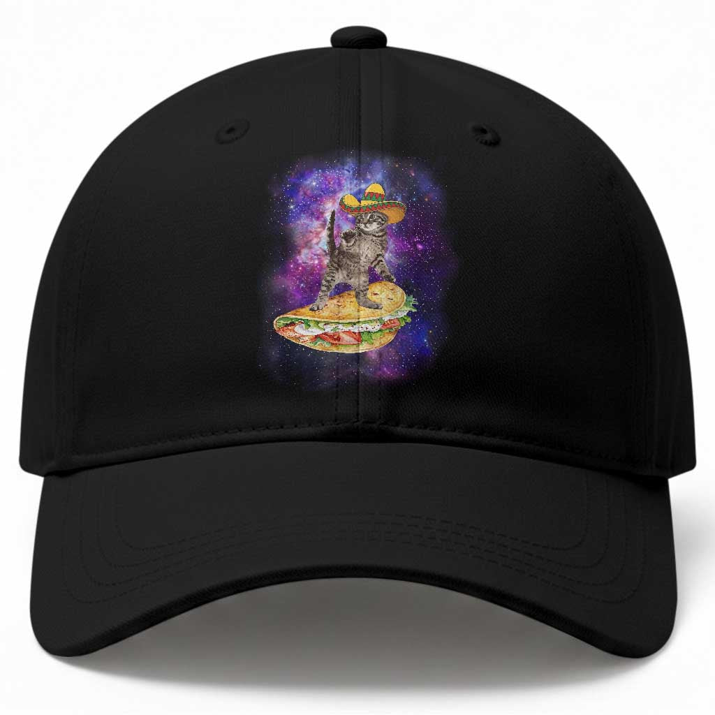Funny Cinco De Mayo Cat Baseball Cap Astronaut Kitten Flying A Taco TS12 Print Your Wear