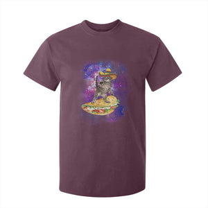 Funny Cinco De Mayo Cat T Shirt For Kid Astronaut Kitten Flying A Taco TS12 Maroon Print Your Wear