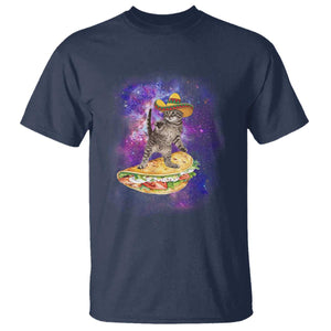 Funny Cinco De Mayo Cat T Shirt Astronaut Kitten Flying A Taco TS12 Navy Print Your Wear