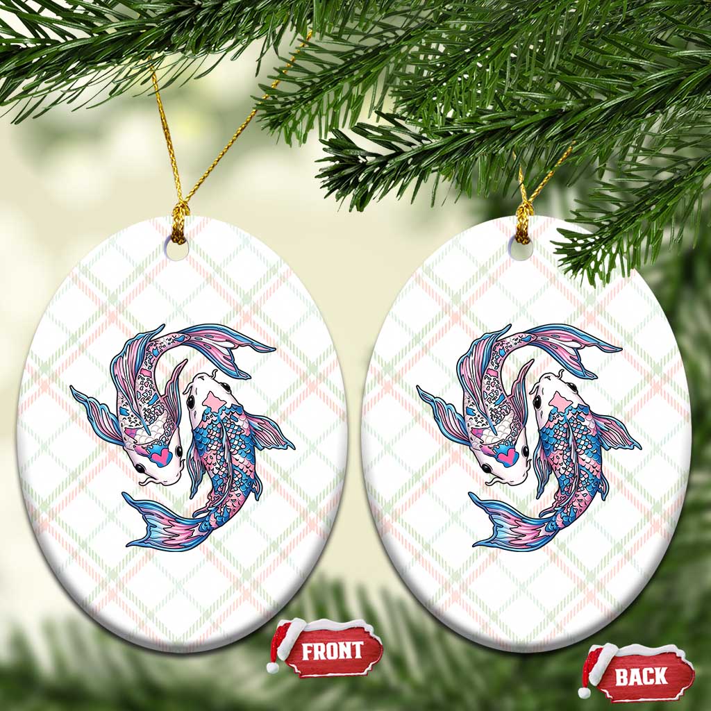 Transgender Ally Koi Fish Ceramic Ornament Funny Japanese Art Graphic TS12 Print Your Wear
