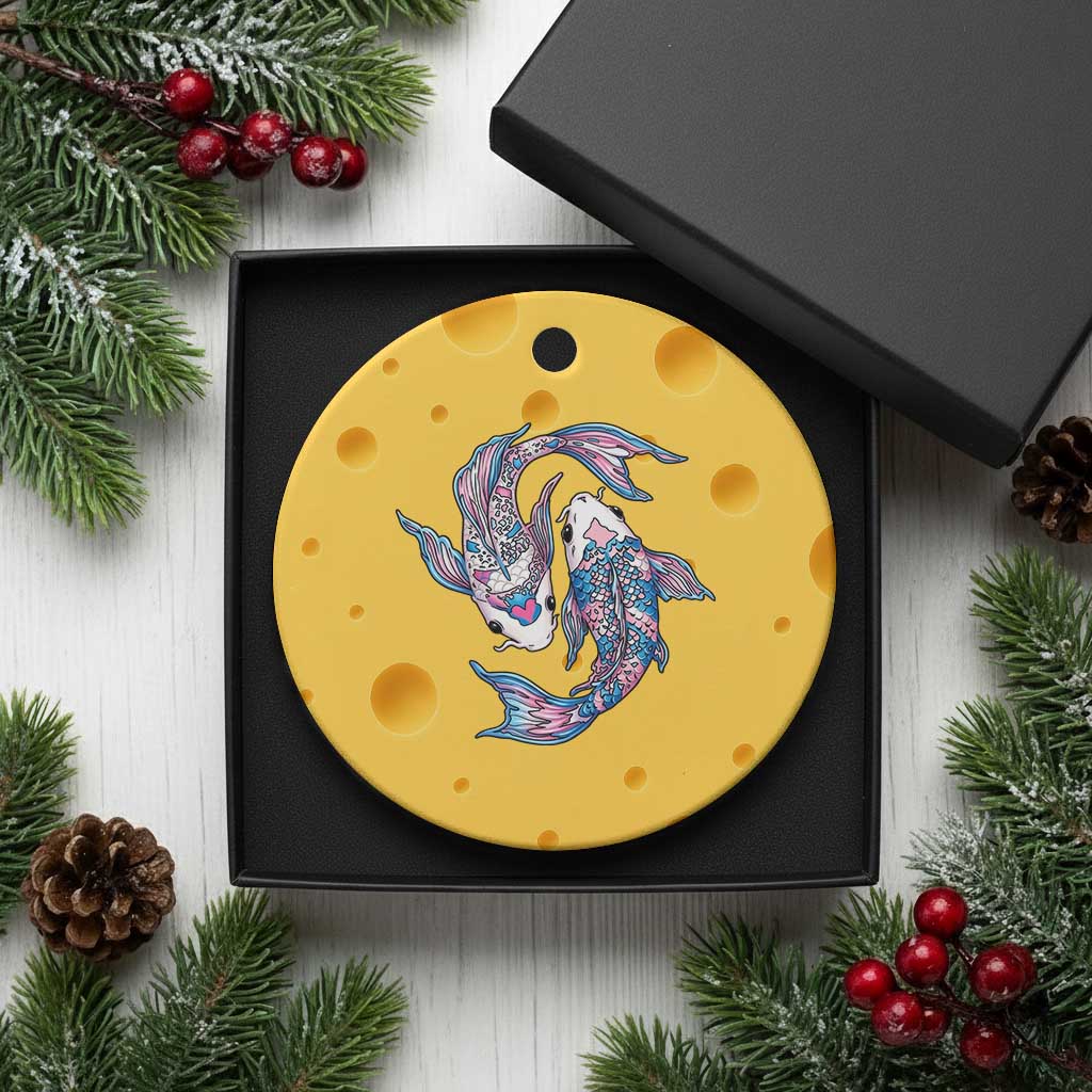 Transgender Ally Koi Fish Ceramic Ornament Funny Japanese Art Graphic TS12 1pc Yellow Cheese Print Your Wear