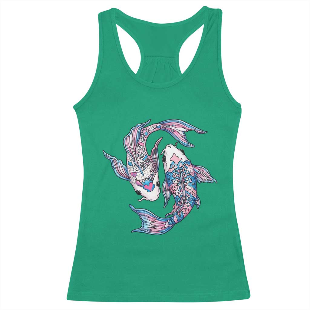 Transgender Ally Koi Fish Racerback Tank Top Funny Japanese Art Graphic TS12 Irish Green Print Your Wear