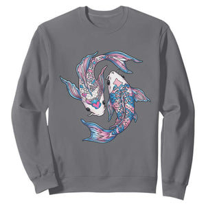 Transgender Ally Koi Fish Sweatshirt Funny Japanese Art Graphic TS12 Charcoal Print Your Wear