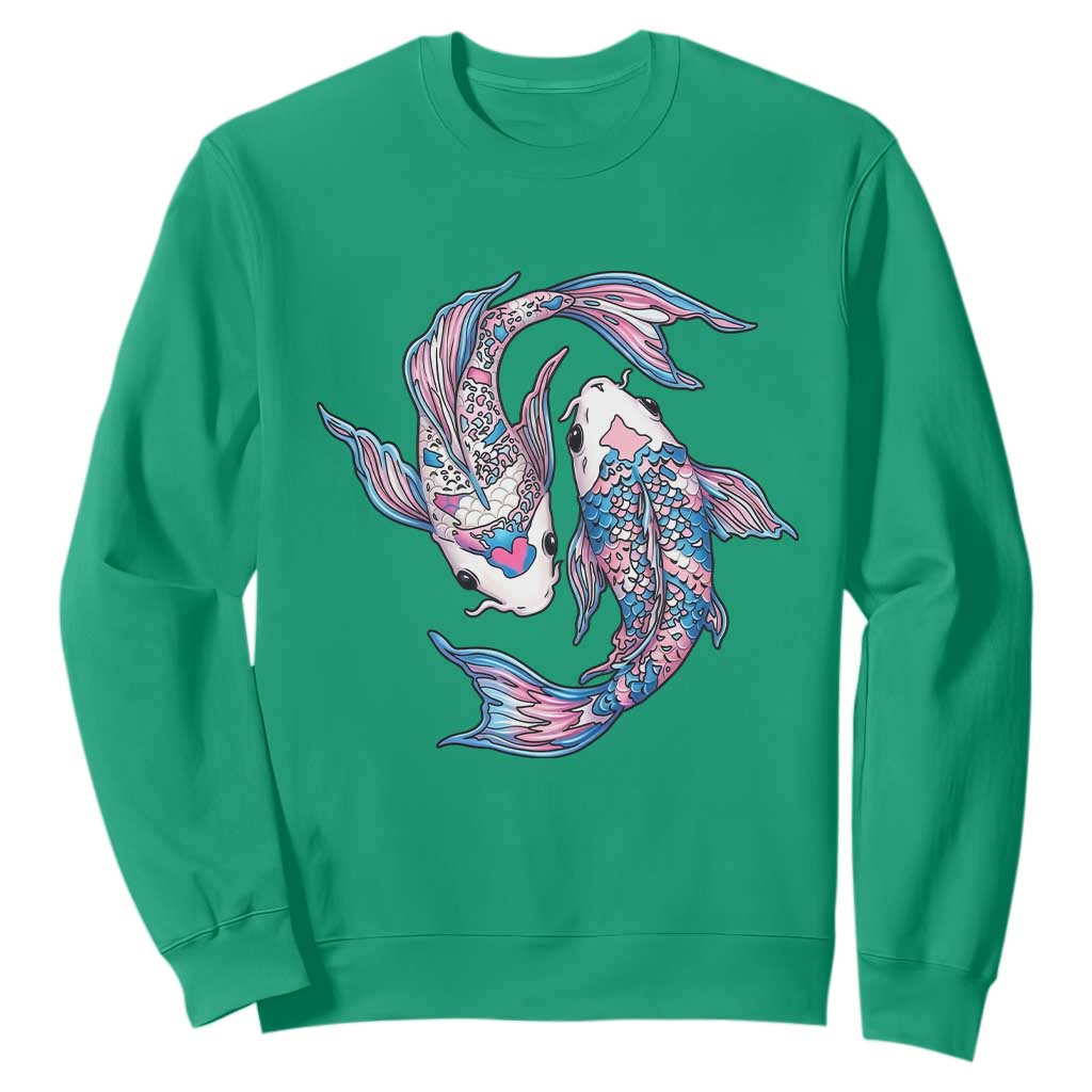 Transgender Ally Koi Fish Sweatshirt Funny Japanese Art Graphic TS12 Irish Green Print Your Wear