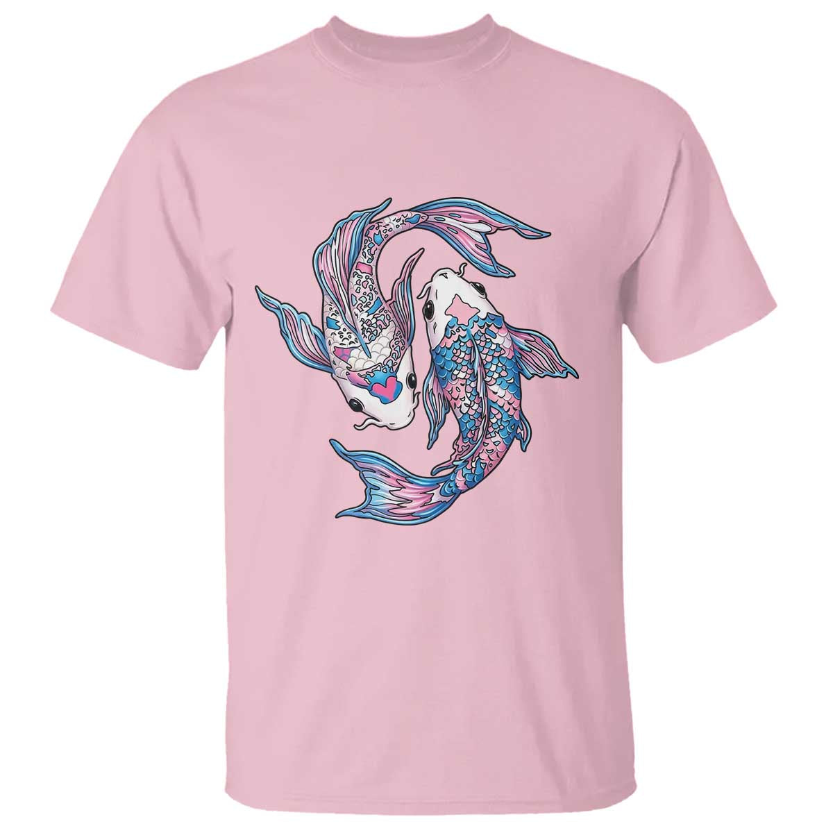 Transgender Ally Koi Fish T Shirt Funny Japanese Art Graphic TS12 Light Pink Print Your Wear