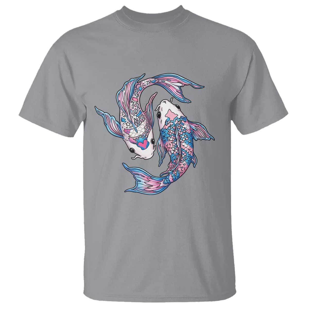 Transgender Ally Koi Fish T Shirt Funny Japanese Art Graphic TS12 Sport Gray Print Your Wear