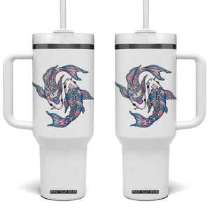 Transgender Ally Koi Fish Tumbler With Handle Funny Japanese Art Graphic TS12 One Size: 40 oz White Print Your Wear