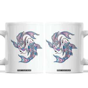 Transgender Ally Koi Fish Coffee Mug Funny Japanese Art Graphic TS12 White Print Your Wear