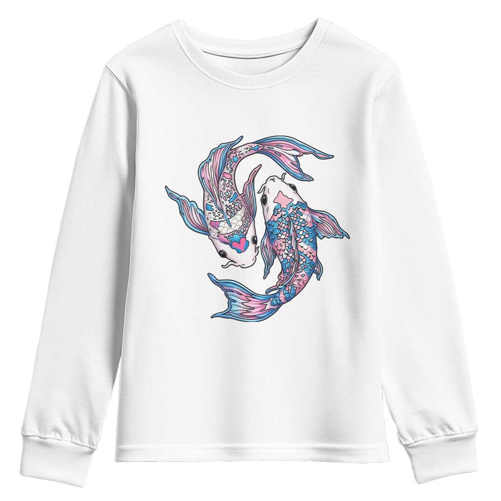 Transgender Ally Koi Fish Youth Sweatshirt Funny Japanese Art Graphic TS12 White Print Your Wear
