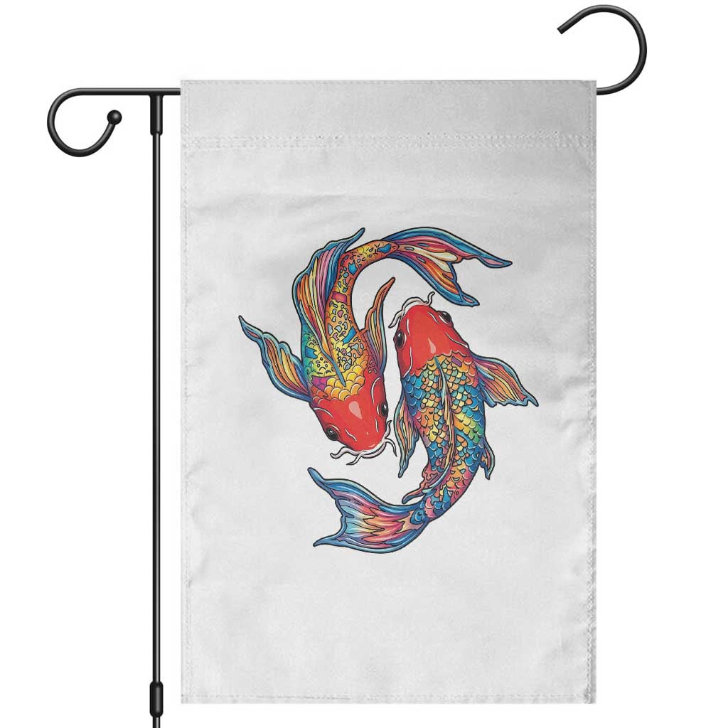 Rainbow Koi Fish LGBTQ Pride Garden Flag Colorful Japanese Carp TS12 White Print Your Wear