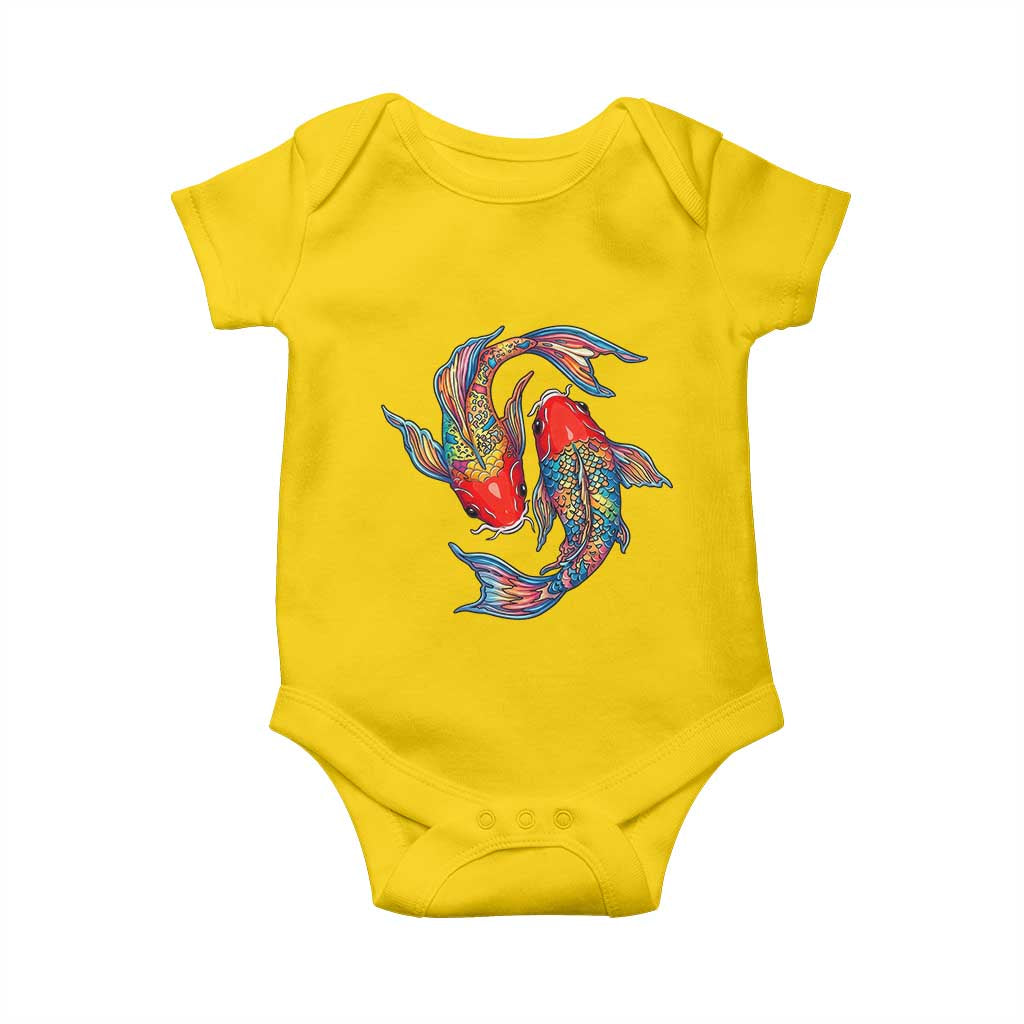 Rainbow Koi Fish LGBTQ Pride Baby Onesie Colorful Japanese Carp TS12 Daisy Print Your Wear