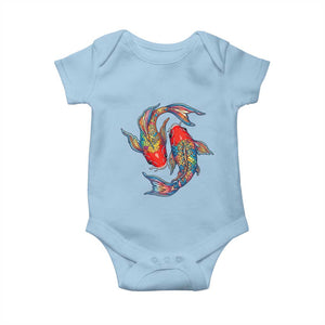 Rainbow Koi Fish LGBTQ Pride Baby Onesie Colorful Japanese Carp TS12 Light Blue Print Your Wear