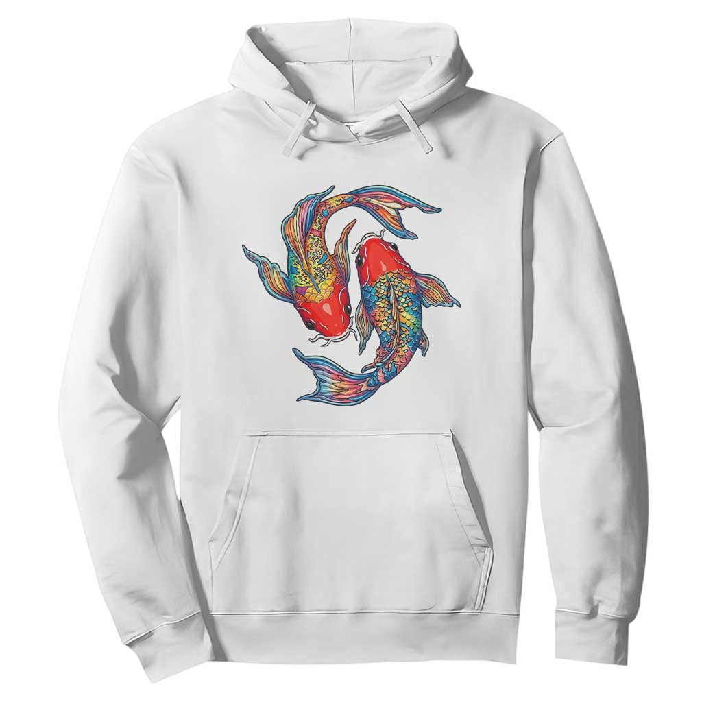 Rainbow Koi Fish LGBTQ Pride Hoodie Colorful Japanese Carp TS12 White Print Your Wear