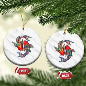 Rainbow Koi Fish LGBTQ Pride Ceramic Ornament Colorful Japanese Carp TS12 1pc White Marble Print Your Wear