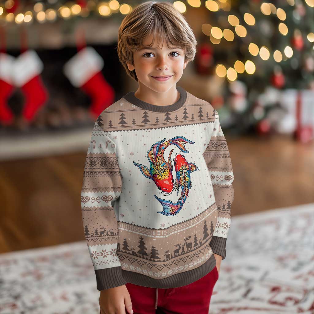 Rainbow Koi Fish LGBTQ Pride Ugly Christmas Sweater Colorful Japanese Carp TS12 Mocha Mousse Print Your Wear
