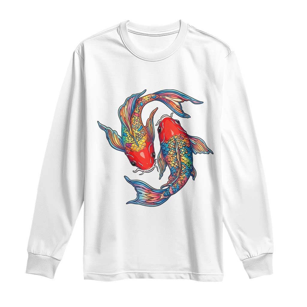 Rainbow Koi Fish LGBTQ Pride Long Sleeve Shirt Colorful Japanese Carp TS12 White Print Your Wear
