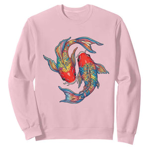 Rainbow Koi Fish LGBTQ Pride Sweatshirt Colorful Japanese Carp TS12 Light Pink Print Your Wear