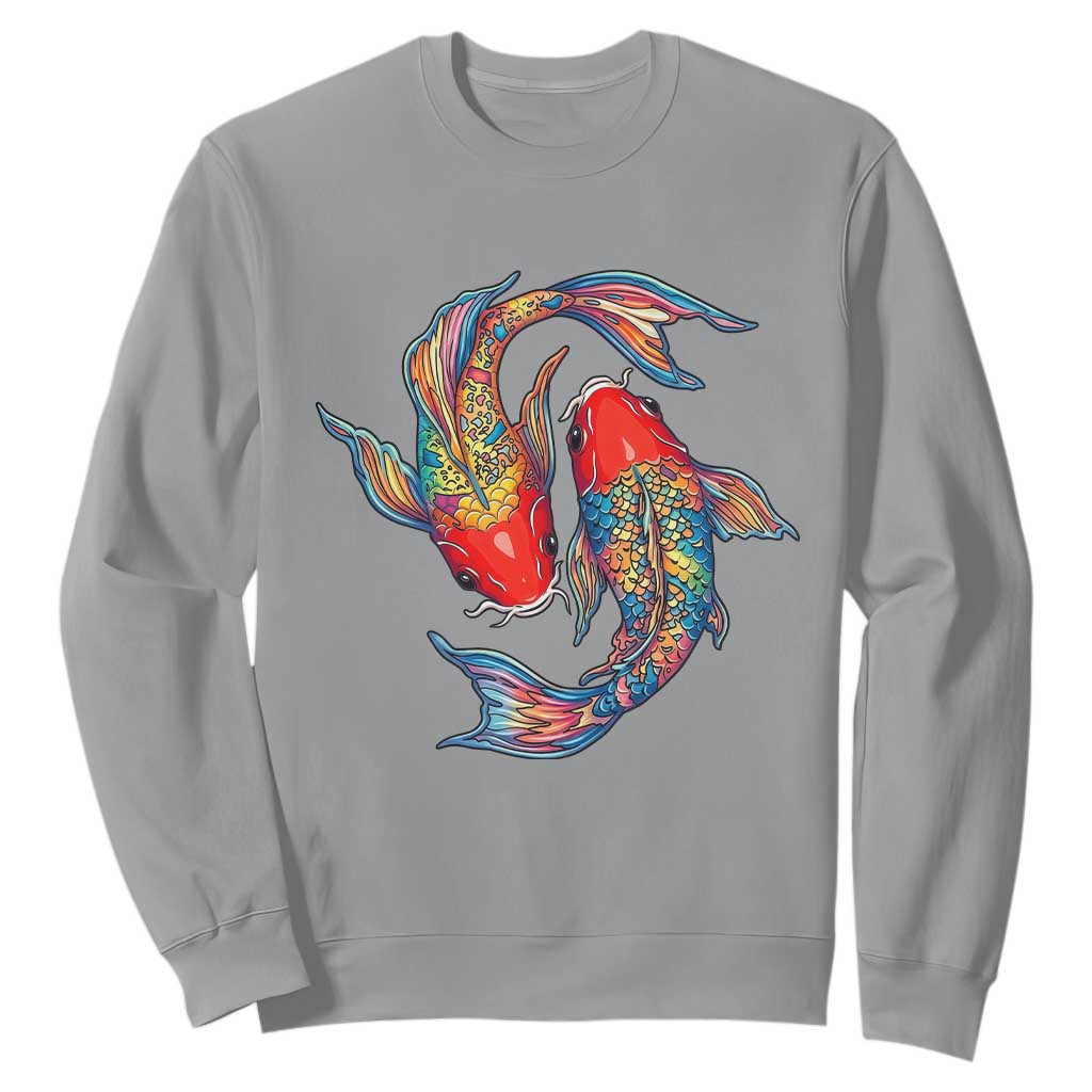 Rainbow Koi Fish LGBTQ Pride Sweatshirt Colorful Japanese Carp TS12 Sport Gray Print Your Wear