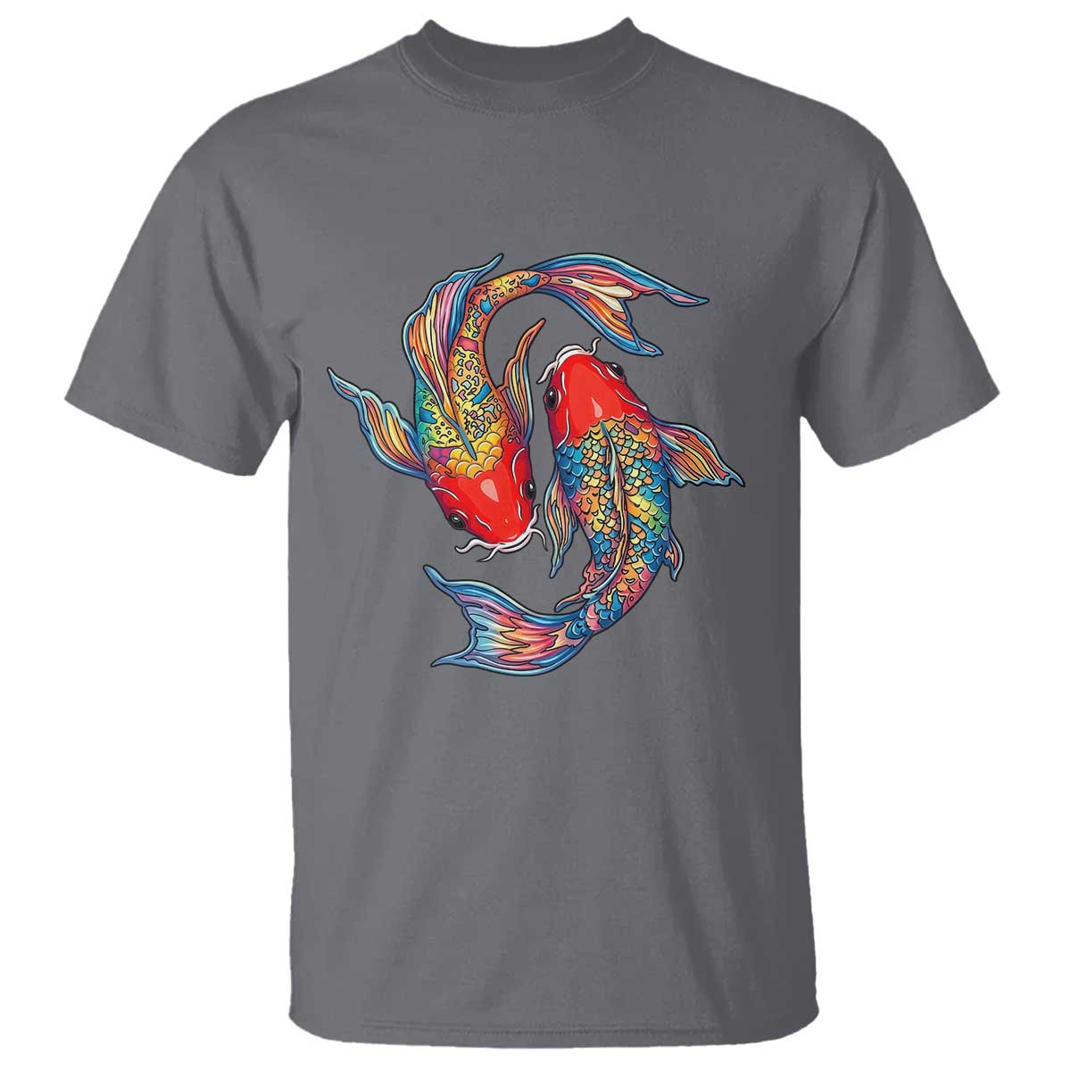 Rainbow Koi Fish LGBTQ Pride T Shirt Colorful Japanese Carp TS12 Charcoal Print Your Wear