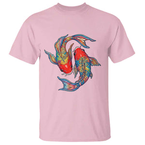 Rainbow Koi Fish LGBTQ Pride T Shirt Colorful Japanese Carp TS12 Light Pink Print Your Wear