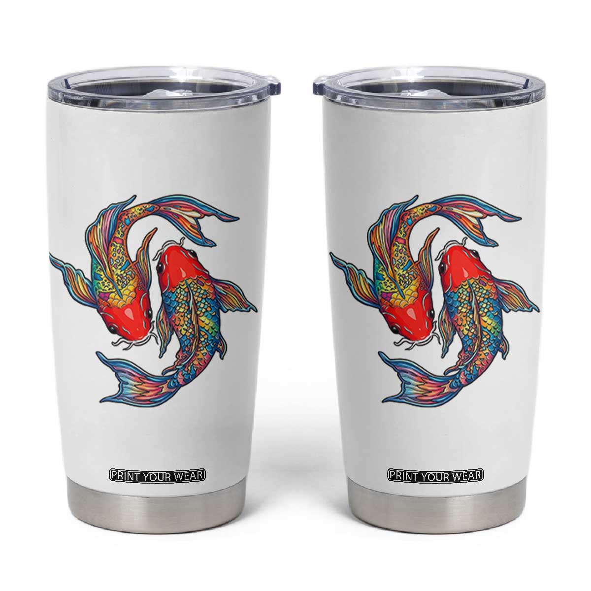 Rainbow Koi Fish LGBTQ Pride Tumbler Cup Colorful Japanese Carp TS12 White Print Your Wear