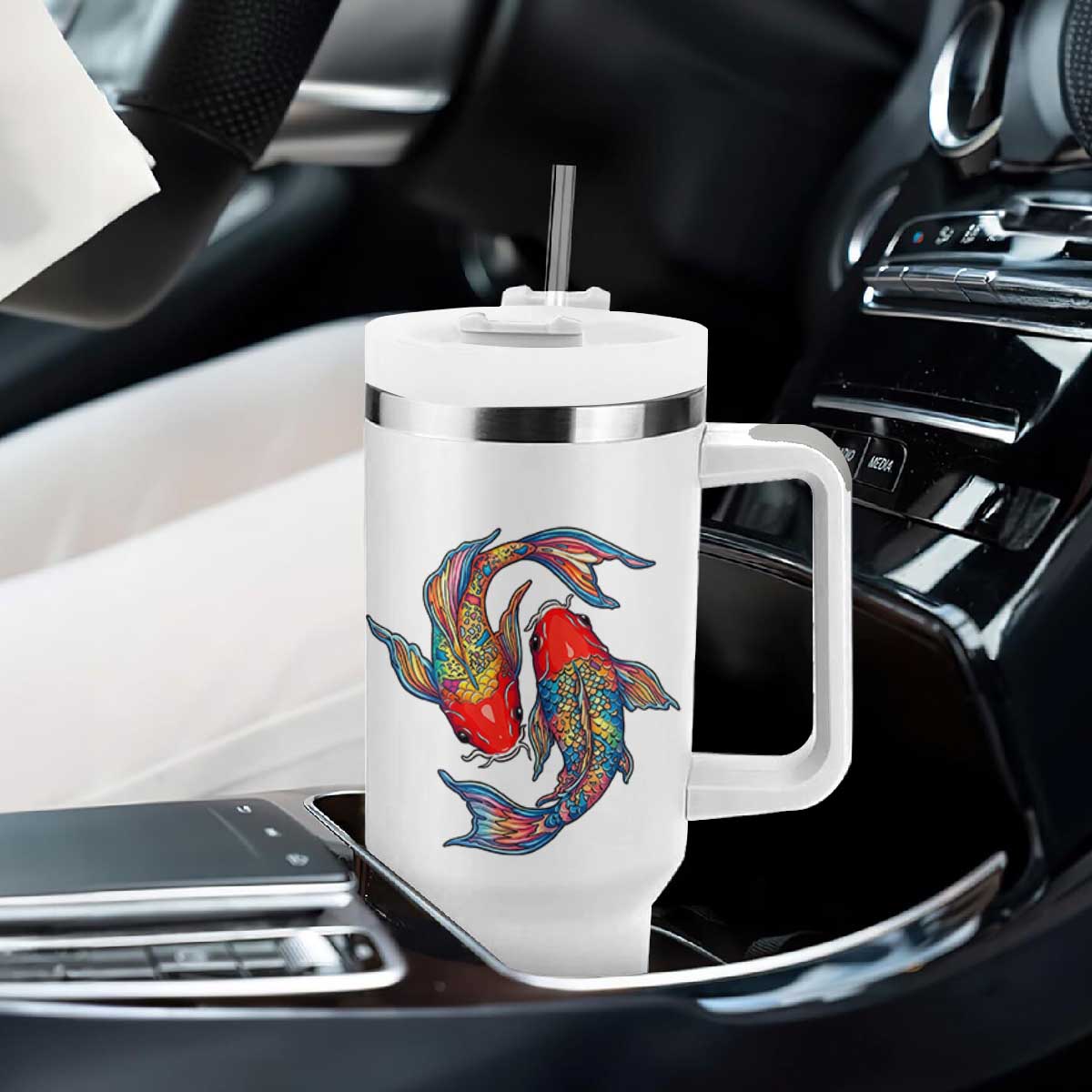 Rainbow Koi Fish LGBTQ Pride Tumbler With Handle Colorful Japanese Carp TS12 Print Your Wear